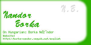 nandor borka business card